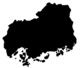 แผนที่เงาของจังหวัดฮิโรชิมะ