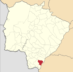 Localização de Itaquiraí em Mato Grosso do Sul