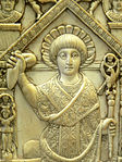 A Roman consul wearing the trabea triumphalis, 517 AD