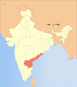 Location o Andhra Pradesh in Indie