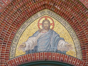 Mosaik über dem Eingang der Liudgerikirche