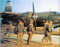 323d ground crew airmen attend to Martin B-26C-15-MO Marauder Serial 41-34969. This aircraft went on to survive the war with over 150 missions to its credit