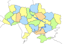 Map of the subdivisions of Ukraine