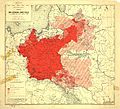 Mappa etnografica polacca del 1916 che mostra la distribuzione della popolazione polacca, secondo il censimento tedesco del 1916