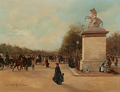 Les Champs-Élysées, non daté, huile sur toile, 60,3 × 78,1 cm, New-York, Sotheby's[14].