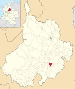 Location of the municipality and town of Ocamonte in the Santander Department of Colombia.