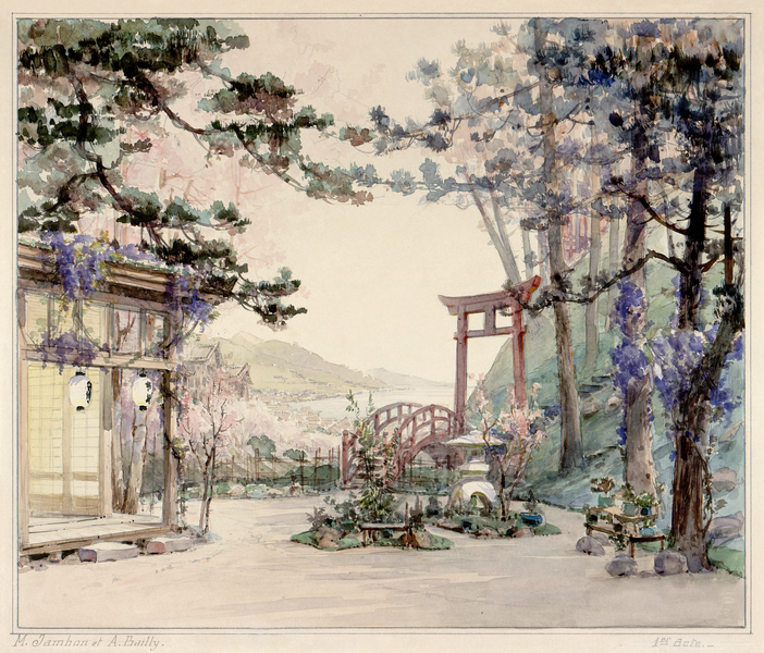 File:Collina presso Nagasaki, bozzetto di Alexandre Bailly, Marcel Jambon per Madama Butterfly (1906) - Archivio Storico Ricordi ICON000079 - Restoration.png