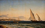 Aften ved Middelhavet. I baggrunden Marseille og øen If (1854)