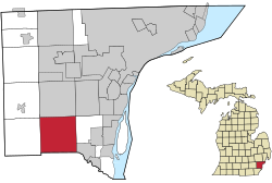 Location within Wayne County