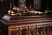 The cast gilt copper-alloy Tomb of Edward, the Black Prince, after 1376, Canterbury Cathedral, Kent[47][48]