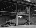 Torpedo car, being filled with liquid iron