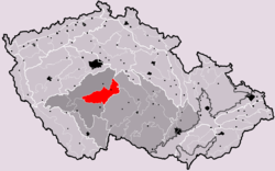 Vlašimská pahorkatina na mapě Česka