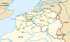 Belfries of Belgium and France map (hebrew)