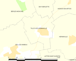 Mapa obce Tilloy-lès-Hermaville