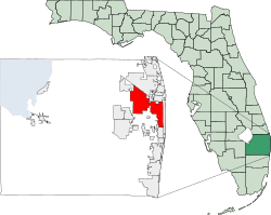棕榈滩县在佛罗里达州的位置