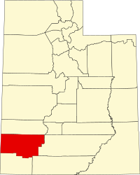 Map of Juta highlighting Iron County