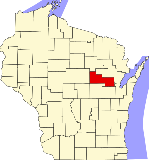 Map of Wisconsin highlighting Shawano County