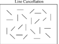 Line cancellation - על הנבדק להשלים קו לצורת X.