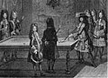 Image 23Louis XIV playing billiards (1694) (from Carom billiards)