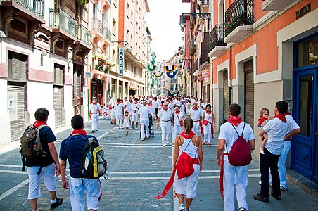 A street during the Sanfermines