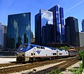 Image 41An Amtrak train on the Empire Builder route departs Chicago from Union Station. (from Chicago)