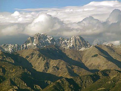 Crestone Peak is the highest peak of the Crestones and the seventh highest peak of the Rocky Mountains.