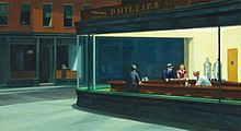 Nighthawks (1942), tableau de Edward Hopper, Art Institute of Chicago.