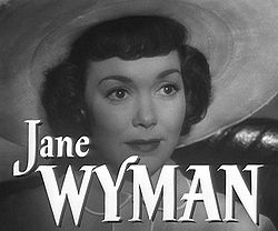 Jane Wyman elokuvan Esirippu laskeutuu (1950) trailerissa.