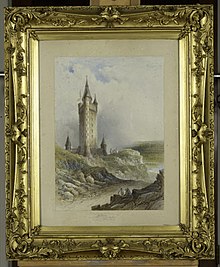 A framed picture showing the tower