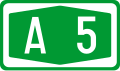 A5 motorway shield