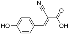 Structural formula of α-cyano-4-hydroxycinnamic acid