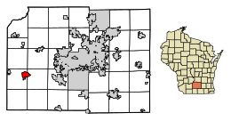 Location of Mount Horeb in Dane County, Wisconsin.