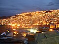 Cidade de La Paz a noite.