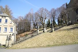 Stairs of Church of the Assumption in Dolina, Vilémov, Děčín District.jpg