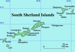 Kaart van Zuidelijke Shetlandeilanden