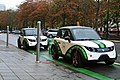 Two Tazzari Zeros charging at Avenue Louise, Brussels, Belgium