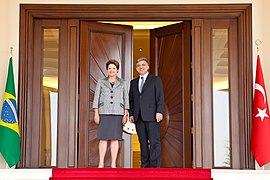 Abdullah Gül və Braziliya Prezidenti Dilma Rusef Çankaya köşkündə rəsmi mərasimlə qarşılandı, 7 noyabr 2011