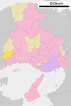 Location of Kamigōri in Hyōgo Prefecture