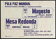 Cartel anunciando un magosto e unha palestra contra a entrada do Estado Español na OTAN, 1981.