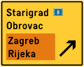 D08-1 Preliminary direction indicator at a portal over one lane