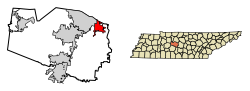 Location of Nolensville in Williamson County, Tennessee.