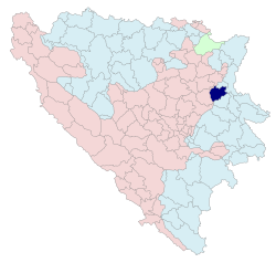 Location of Šekovići within Bosnia and Herzegovina
