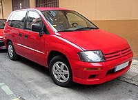 The narrow-bodied version, here a European-market Mitsubishi Space Runner