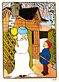 Lithografie „Schneemann im Frühling“ aus dem Buch Frühling, Frühling überall!