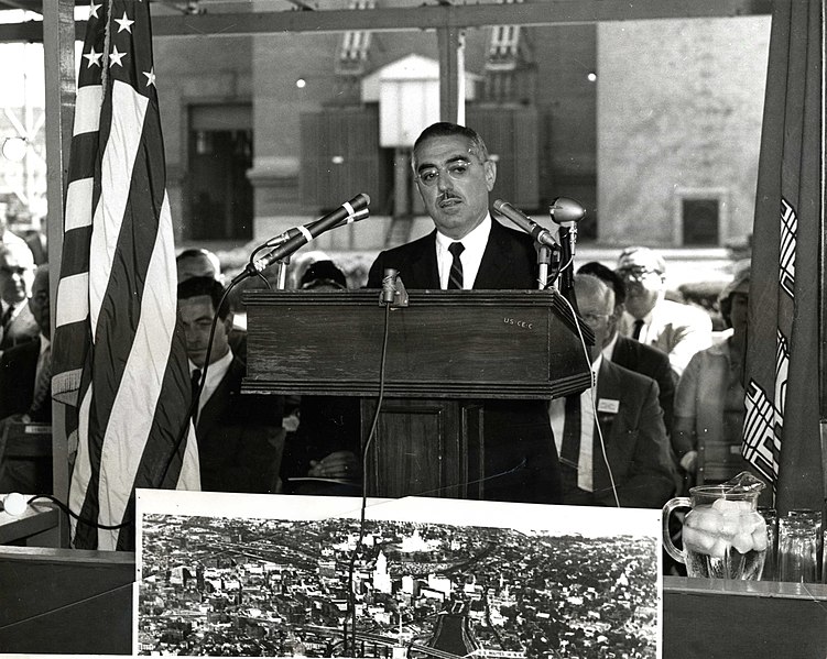 File:John Pastore speaking at Fox Point Hurricane Barrier groundbreaking.jpg