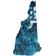 2012 New Hampshire Democratic presidential primary election results map by municipality (vote share).svg