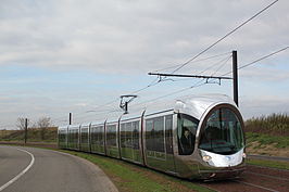 Citadis tram bij de inauguratie