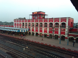 An aerial view of the station