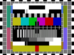 Recreation of a Philips pattern transmitted by UAE TV and JRTV where the central area appears as a square.