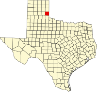 Locatie van Collingsworth County in Texas